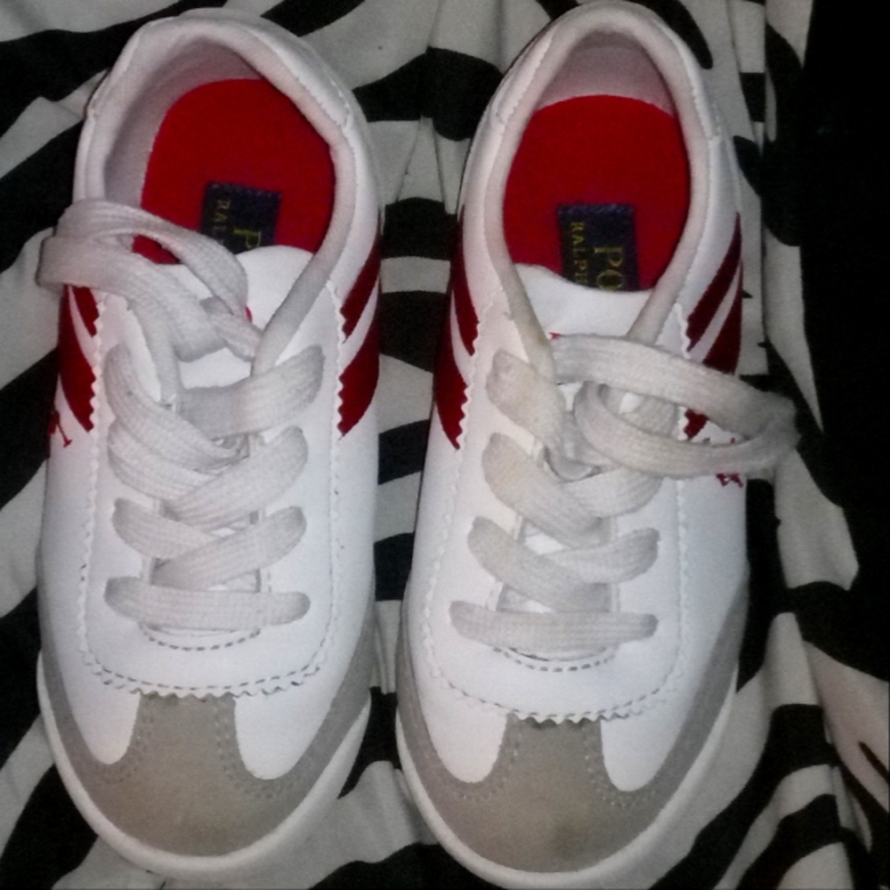 Polo by Ralph Lauren Kids' Sneakers in White and Red